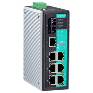 EDS-P308-M-SC-T-DF - Unmanaged Ethernet switch with 3 10/100BaseT(x) ports, 4 PoE ports, and 1 100BaseFX multi-mode port with SC by MOXA