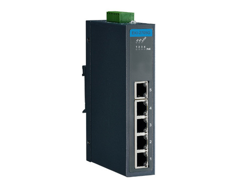 EKI-2705G-1GPI-AU - 4GE PoE+1GE, Unmanaged Ethernet Switch, IEEE802.3af/at, 24~48VDC, -40~75? by Advantech/ B+B Smartworx