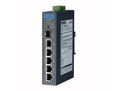 Advantech EKI-2706G-1GFPI-BU - 5GE+1G SFP Unmanaged Ind. PoE Switch W/T by Advantech