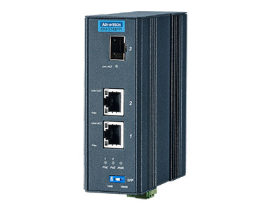 Advantech - Gigabit Media Converter SFP with 2x PoE 802.3at by Advantech