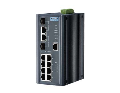 Advantech - 8FE + 2G Combo Managed POE+ switch w/Wide temp by Advantech