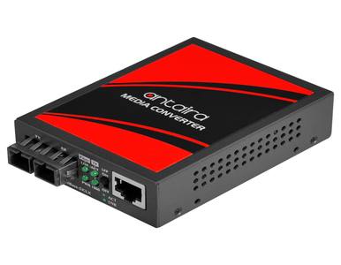 FCU-2802SC-S10 - 10/100/1000TX To 1000LX Media Converter, Single-Mode 10KM, SC Connectors by ANTAIRA
