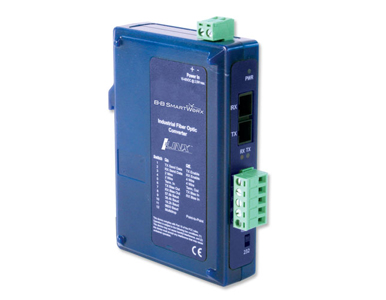 Advantech FOSTCDRI-ST - IND 232/422/485 to Single-Mode Fiber, ST, DIN-Rail by Advantech