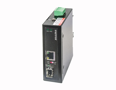 FP101E/SFP/BT90/52 - Industrial Gigabit SFP Media Converter with IEEE802.3bt Power Injector (90W); 10/100/10000Base-TX (RJ45) by PATTON