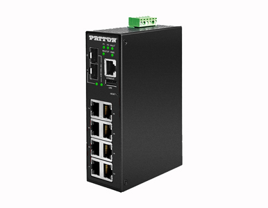 FP2008E/2SFP/DC - Managed Industrial Gigabit  Ethernet Switch; 8 x 10/100/1000;  2 x GigE SFP; -40 to 75C; 12-48 VDC input by PATTON