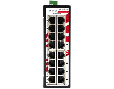 Antaira GNP-1600G-T - 16-Port Industrial PoE+ Unmanaged Gigabit Ethernet Switch, w/16*10/100/1000Tx (30W/Port); EOT: -40~75C by ANTAIRA