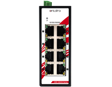 Antaira GNX-0800G-T - 8-Port Industrial Gigabit Unmanaged Ethernet Switch, w/8*10/100/1000Tx; EOT: -40~75C by ANTAIRA