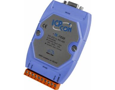 ICP DAS I-7520 - RS-232 to RS-485 converter with Din rail mount, auto tuning function, and auto switching baud rate. Supports ma by ICP DAS