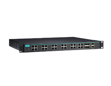 Moxa ICS-G7526A-8GSFP-2XG-HV-HV-T - Layer 2 full Gigabit managed Ethernet switch with 12 10/100/1000BaseT(X) ports, 8 100/1000Ba by MOXA