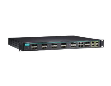Moxa ICS-G7528A-8GSFP-4GTXSFP-4XG-HV-HV - Layer 2 Full Gigabit managed Ethernet switch with 12 10/100/1000BaseT(X) ports, 8 100/ by MOXA