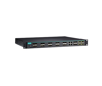 ICS-G7828A-8GSFP-4GTXSFP-4XG-HV-HV - Layer 3 Full Gigabit managed Ethernet switch with 12 10/100/1000BaseT(X) ports, 8 100/1000B by MOXA