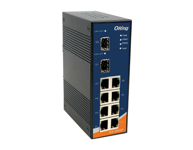 IES-1082GP - Rugged 8x 10/100TX (RJ-45) + 2x 1000 (SFP) by ORing Industrial Networking