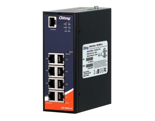 IGS-9080-LA-PN - Industrial Slim 8-port managed Gigabit Ethernet switch with by ORing Industrial Networking