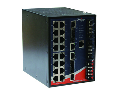 IGS-P9164GC-HV - Industrial 20-port DIN Rail managed Ethernet switch with 16x10/100/1000Base-T(X) and 4xGigabit Combo ports by ORing Industrial Networking