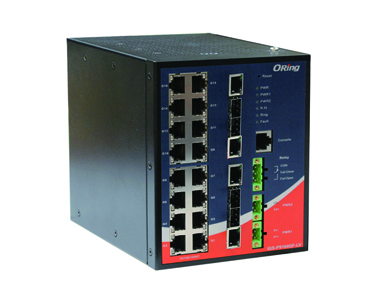 IGS-P9164GC-LV - Industrial 20-port DIN Rail managed Ethernet switch with 16x10/100/1000Base-T(X) and 4xGigabit Combo ports by ORing Industrial Networking