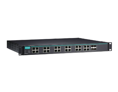 Moxa IKS-G6524A-4GTXSFP-HV-HV-T - Layer 2 Full Gigabit managed Ethernet switch with 20 10/100/1000BaseT(X) ports, and 4 10/100/1 by MOXA
