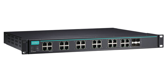 IKS-G6524A-4GTXSFP-HV-HV-T - Layer 2 Full Gigabit managed Ethernet switch with 20 10/100/1000BaseT(X) ports, and 4 10/100/1000Ba by MOXA