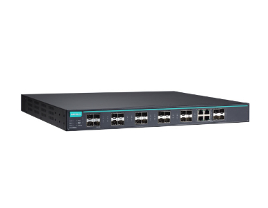 Moxa IKS-G6824A-8GSFP-4GTXSFP-HV-HV-T - Layer 3 Full Gigabit managed Ethernet switch with 12 10/100/1000BaseT(X) ports, 8 100/10 by MOXA