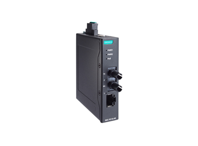 Moxa IMC-P21A-G2-M-ST - Entry-level PoE+ industrial 10/100Base-T(X) to 100Base-FX media converter, multi-mode port by MOXA
