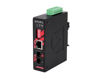 Antaira IMP-C100-M - Compact 10/100TX To 100FX Industrial PoE+ Media Converter, Multi-Mode 2KM, SC Connector by ANTAIRA