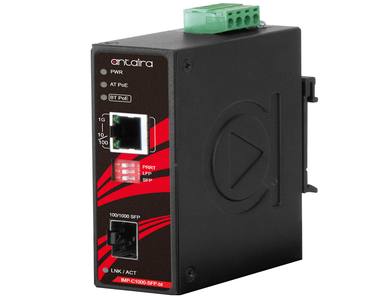 Antaira IMP-C1000-SFP-bt-T - Compact Industrial Gigabit IEEE 802.3bt Ethernet-to-Fiber Media Converter, 1*10/100/1000TX (PSE: 90 by ANTAIRA