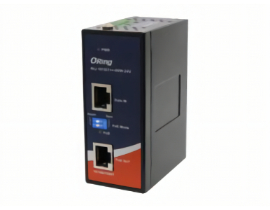 ORing INJ-101GT++-60W-24V - 1-port Gigabit 60W PoE Injector, IEEE802.3at/LTPoE++, 9-57VDC by ORing Industrial Networking