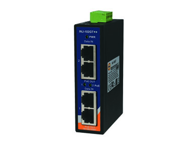 INJ-102GT++ - Industrial 2-port High Power PoE 90 wattsInjector (Gigabit) by ORing Industrial Networking