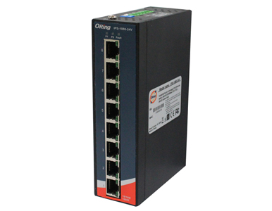 ORing IPS-1080-24V - 8FE PoE Unmanaged Ethernet Switch, IEEE 802.3af/at, 24VDC, Slim Type 8 x 10/100TX (RJ-45) PoE+ (30Watts) by ORing Industrial Networking