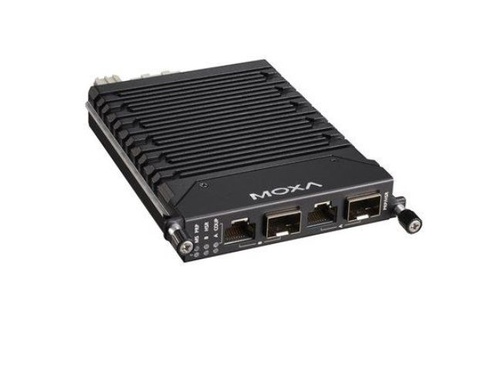 LM-7000H-2GPHR - Gigabit Ethernet module with 2 100-1000BaseT(X) PRP-HSR or 100-1000BaseSFP PRP-HSR combo ports, -40 to 75°C op by MOXA