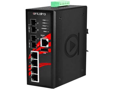 Antaira LMP-0602-S3-24-T - 6-Port Industrial PoE+ Managed Ethernet Switches w/4*10/100Tx (30W/Port), and 2*100Fx Single-Mode 30K by ANTAIRA