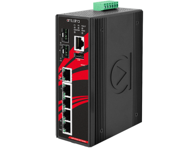 Antaira LMP-0702G-SFP-V2 - 7-Port Industrial Gigabit PoE+ Light Layer 3 Managed Ethernet Switch, w/4*10/100/1000Tx (30W/port), 1 by ANTAIRA