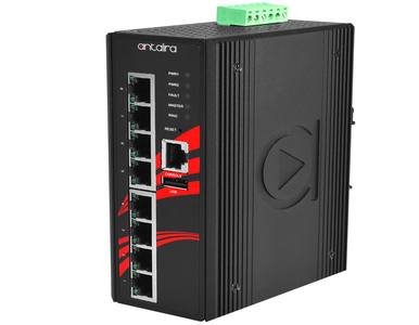 Antaira LMP-0800G-24-T - 8-Port Industrial PoE+ Light Layer 3 Managed Ethernet Switch, w/8*10/100/1000Tx Gigabit Ports, 12~36VDC by ANTAIRA
