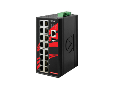 Antaira LMP-1600G - 16-Port Industrial Gigabit PoE+ Light Layer 3 Managed Ethernet Switch, w/16*10/100/1000Tx (30W/port); 48~55V by ANTAIRA