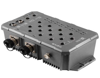 Antaira LMP-1802G-M12-10G-SFP-67-110 - 18-Port Industrial M12 IP67 Waterproof Gigabit PoE+ Light Layer 3 Managed Ethernet Switch by ANTAIRA