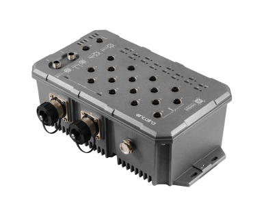 Antaira LMP-1802G-M12-10G-SFP-67-24 - 18-Port Industrial M12 IP67 Waterproof Gigabit PoE+ Light Layer 3 Managed Ethernet Switch, by ANTAIRA