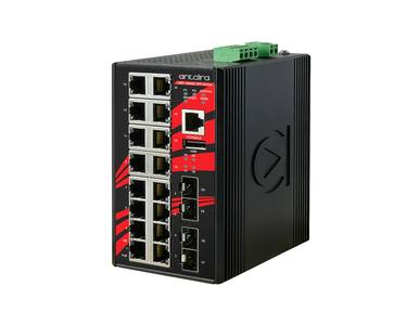 Antaira LMP-2004G-SFP-T - 20-Port IndustriaL PoE+ Light Layer 3 Managed Ethernet Switch, w/16*10/100/1000Tx (30W/port) + 4*100/1 by ANTAIRA