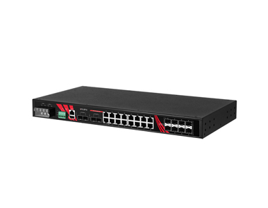 Antaira LMX-2812G-4X8S - 28-Port Industrial Managed Gigabit Ethernet Switch, with 16*10/100/1000T, 4*1G/2.5G/10G SFP+ and 8*100/ by ANTAIRA