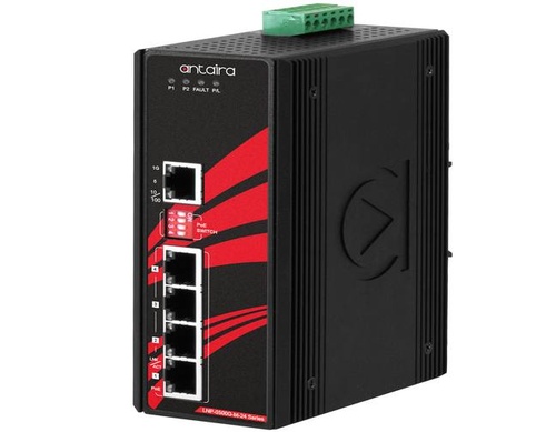 LNP-0500G-bt-24 - 5-Port Industrial Gigabit IEEE 802.3bt PoE++ Unmanaged Ethernet Switch, w/4*10/100/1000Tx (90W/Port) and 1*10/ by ANTAIRA