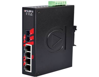 LNP-0501-M-T - 5-Port Industrial PoE+ Unmanaged Ethernet Switch w/4*10/100TX (30W/Port) + 1*100Fx Multi-mode 2Km; EOT: -40~75C by ANTAIRA
