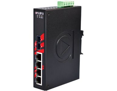 Antaira LNP-0501-S3 - 5-Port Industrial PoE+ Unmanaged Ethernet Switch w/4x10/100TX (30W/Port) + 1*100Fx Single-mode 30Km by ANTAIRA