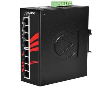 Antaira LNP-0800-24-T - 8-Port Industrial PoE+ Unmanaged Ethernet Switch, w/8*10/100Tx (30W/Port), 12VDC-36VDC; EOT: -40~75C by ANTAIRA