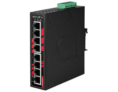 LNP-0800G-T - 8-Port Industrial PoE+ Gigabit Unmanaged Ethernet Switch, with 8*10/100/1000Tx (30W/Port), 48~55VDC Power Input; E by ANTAIRA