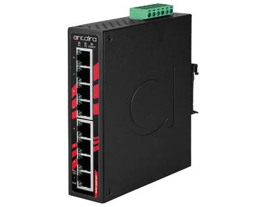 Antaira LNP-0800G-T - 8-Port Industrial PoE+ Gigabit Unmanaged Ethernet Switch, with 8*10/100/1000Tx (30W/Port), 48~55VDC Power by ANTAIRA