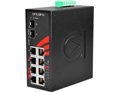 LNP-0802C-SFP-T - 8-Port Industrial PoE+ Unmanaged Ethernet Switch, w/6*10/100Tx (30W/Port) + 2*Gigabit Combo Ports (2*10/100/10 by ANTAIRA