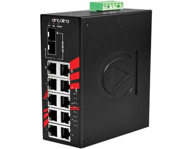 Antaira LNP-1002C-SFP - 10-Port Industrial PoE+ Gigabit Unmanaged Ethernet Switch, w/8*10/100Tx + 2*Gigabit Combo (2*10/100/1000 by ANTAIRA