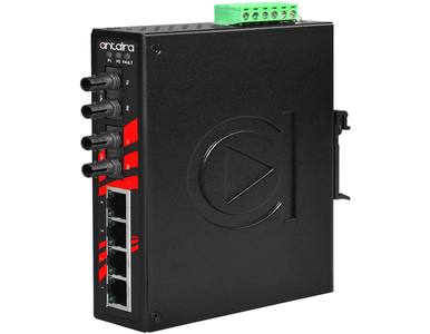 LNX-0602-ST-S3-T - 6-Port Industrial Unmanaged Ethernet Switch, w/2*100Fx (ST) Single-mode 30Km, EOT (-40C - 75C) by ANTAIRA