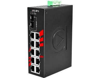 LNX-1002C-SFP - 10-Port Industrial Gigabit Unmanaged Ethernet Switch, w/8*10/100Tx + 2*Gigabit Combo (2*10/100/1000 RJ45, and 2* by ANTAIRA