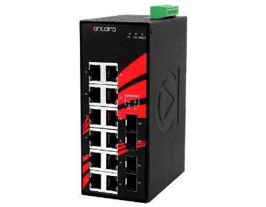 LNX-1604G-SFP - 16-Port Industrial Gigabit Unmanaged Ethernet Switch, w/12*10/100/1000Tx + 4*100/1000 SFP Slots by ANTAIRA