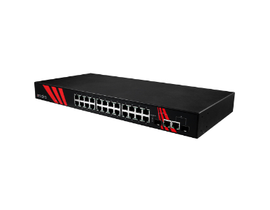 LNX-2602G-SFP - 26-Port Industrial 1U 19' Rackmount Gigabit Unmanaged Ethernet Switch, w/24*10/100/1000TX + 2*Gigabit Combo (2*1 by ANTAIRA