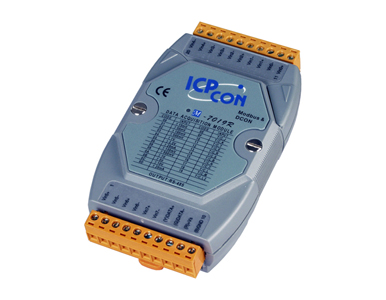 ICP DAS M-7019R - 8-channel Thermocouple, Current and Voltage Analog Input Module, Communicates over RS-485 and Modbus RTU by ICP DAS